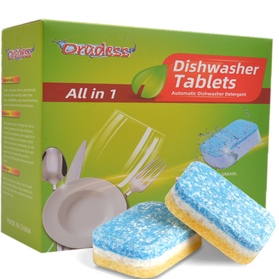 Factory Wholesale Disposable All In One Volume Dishwasher Dishwashing Tablets Soften Water Element Rinse Aid Color Box Packaging