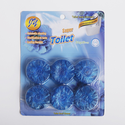 Wholesale Cheap Household Disposable Automatic Blue Round Toilet Cleaning Sheet 50g