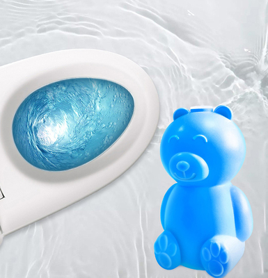 Bacteriostic HTD Automatic Blue Bubble Bear Toilet Gel Cleaner For Your Clean Toilet Bowl